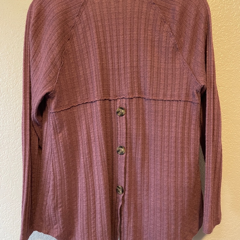 Maurice’s Solid Button Back Cardigan, Color Mauve… - image 3